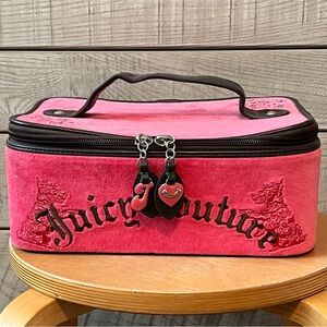 Juicy Couture Hot Pink Velvet Cosmetic Train Case Y2K